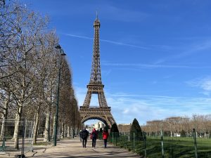 Eiffel Tower standing tall against a clear sky in Paris